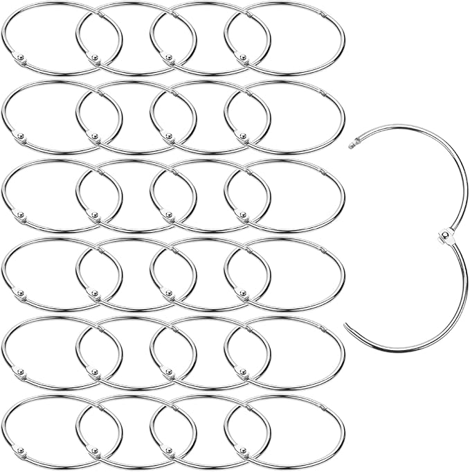 Mr. Pen- Loose Leaf Binder Rings for Index Cards, 3 Inch, 24 Pack, Metal Rings for Index Cards
