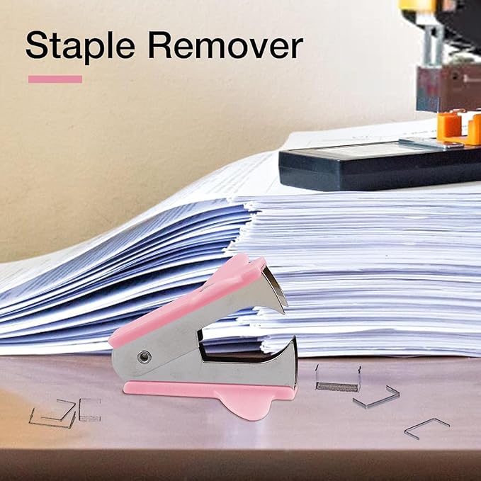 Pink Staple Remover, Staple Puller Tool, Modern Plastic Office School Supplies