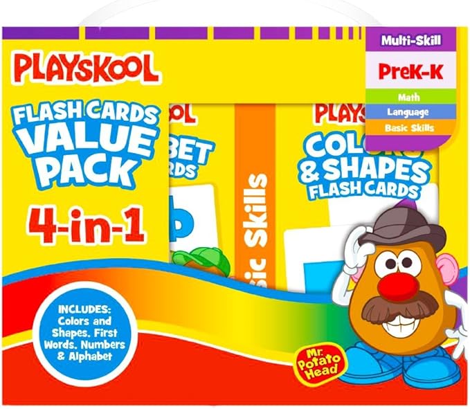 Playskool Flash Cards Value Pack - Alphabet/First Words/Shapes & Colors/Numbers PreK - K