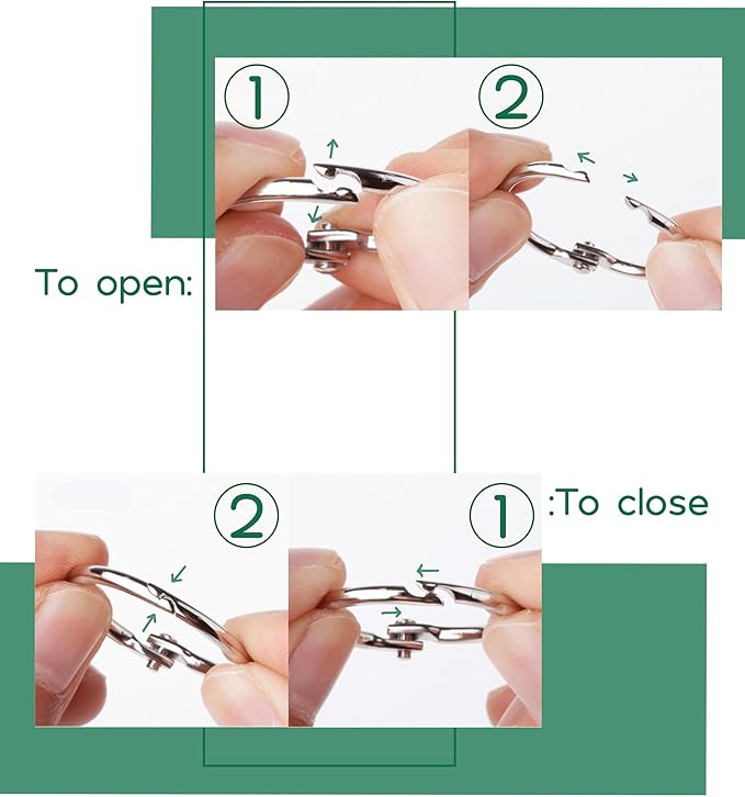 Mr. Pen Loose Leaf Binder Rings - 60 Pack, 4 Sizes, Silver Metal Rings for Index & Flash Cards