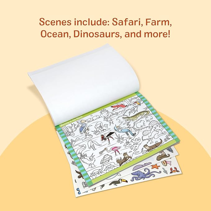 Melissa & Doug Seek and Find Sticker Pad, Animals (400+ Stickers, 14 Scenes to Color) Search and Find Sticker Pads, Arts and Crafts Activity for Kids Ages 4+ - FSC-Certified