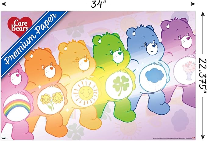 Care Bears - Care Bear Stare Wall Poster, 34L" x 22.4W", Premium Poster & Mount Bundle