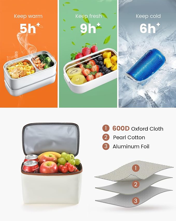 LOVEVOOK Lunch Backpack for Women, 15.6 Inch Laptop Bag with Insulated Cooler Lunch Box, Work Backpack for Teacher Nurse, Travel Backpack Lunch Bag for Camping Picnic Daily Use