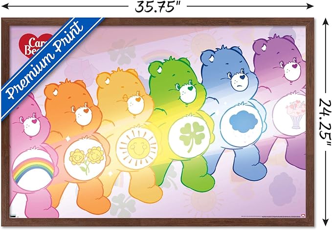 Care Bears - Care Bear Stare Wall Poster, 34L" x 22.4W", Mahogany Framed Version