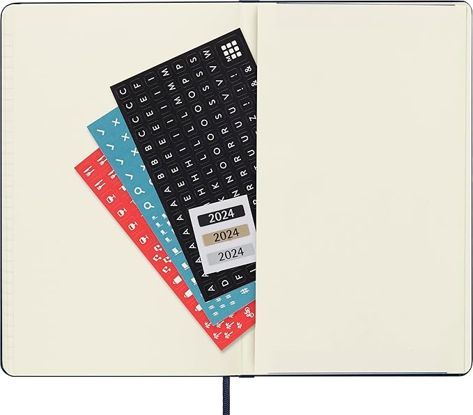 Moleskine 2023-2024 Weekly Horizontal Planner, 18M, Large, Black, Hard Cover (5 x 8.25)