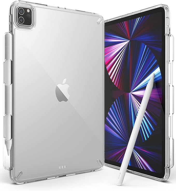 Ringke Fusion [Case + Pencil Holder] Compatible with iPad Pro 11 Inch Case (4th 2022, 3rd 2021, 2nd 2020, 1st 2018) Transparent Hard Back Shockproof Double Air Pocket Bumper - Clear