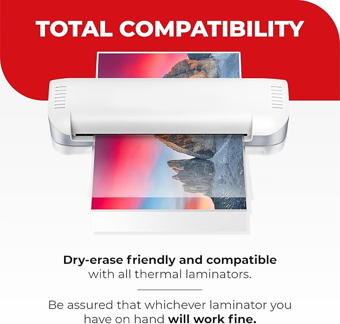 3MIL Thermal Laminating Sheets (1000 Count), 9x11.5 inch Letter Size Dry-Erase Friendly Laminating Pouches, Compatible with Laminator, Crystal Clear Laminated Finish