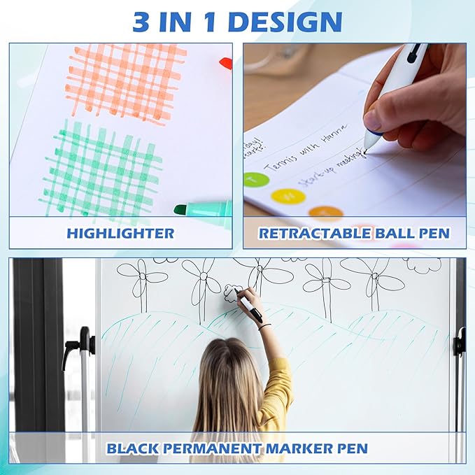 6 Pcs Nurse Pen Set, Mini Highlighter Nurse Pen Pack Set Nurse Pens for Badge Include Tip Highlighter Permanent Marker Pen Retractable Ball Pen with Nursing Keychain Clip (6 Color)