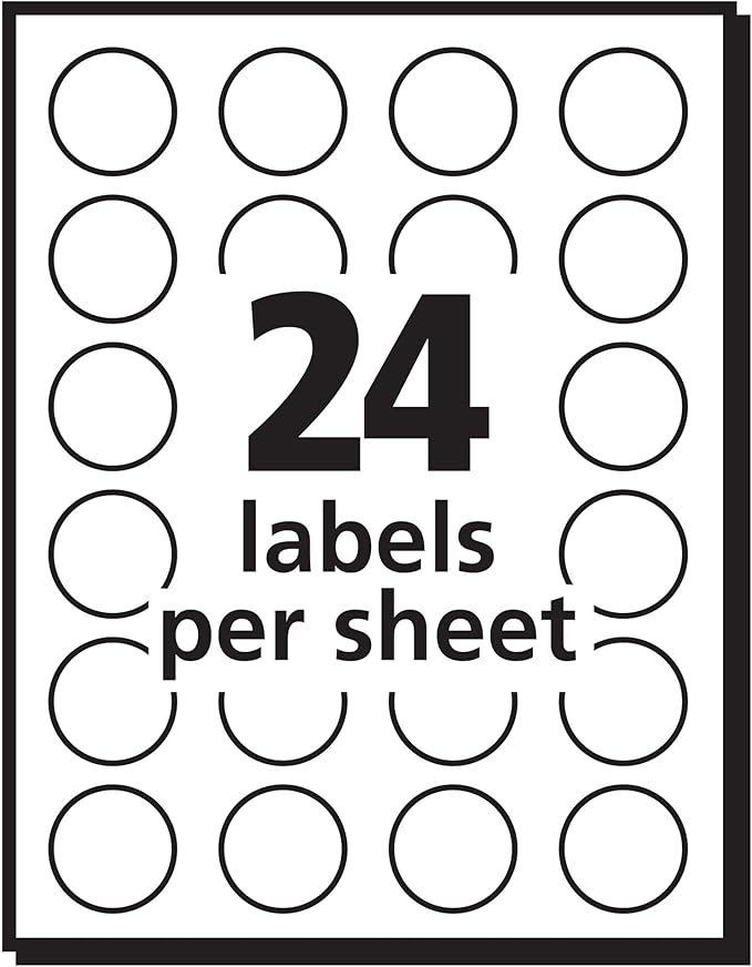 Avery Print/Write Self-Adhesive Removable Labels, 0.75 Inch Diameter, Red, 18 Packs (5466)