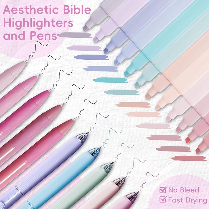 XKDOUS Bible Study Supplies Journaling Kit for Women, Bible Study Kit Journaling Supplies Includes Prayer Journal, Highlighters, Emergency Card, Pencil Case and More, Christian Gifts for Women, Pink