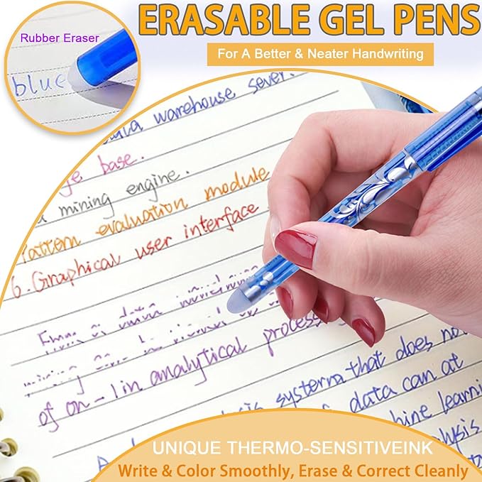 23 Pcs Aesthetic Highlighter and Erasable Pen Set, including 6 Bible Highlighters, 8 Erasable Pens, 8 Refills and 1 Eraser,No Bleed, Perfect for Bible Study Journaling Planner Notes School Supplies