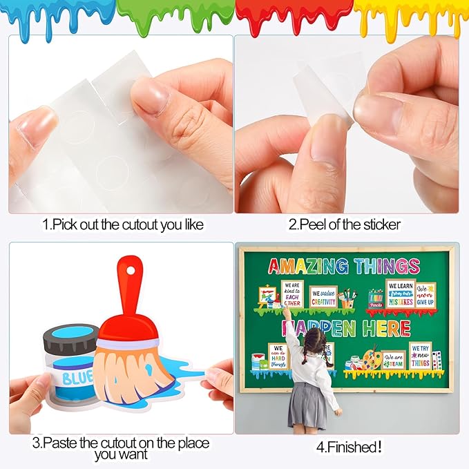 Qilery Bookshelf Bulletin Board Set Motivational Classroom Decor Reading Library Bulletin Board Set Inspirational Cutout for Back to School Classroom Decoration (Amazing Thing Happen Here)