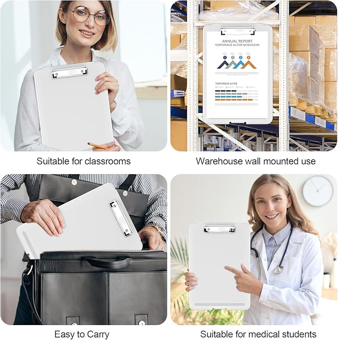 Hongri Clipboard with Storage, 8.5 x 11 Nursing Clip Board Foldable Storage for Nurses, Lawyers, Students, Classroom, Office, School, Size 13.4 x 9.4 X 0.9 in, Matte Clear