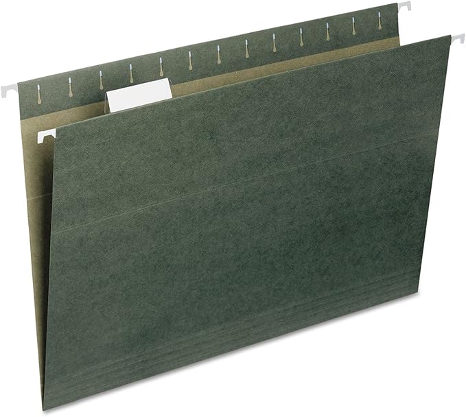 Smead Hanging File Folders for Documents, with 1/5-Cut Tabs, Legal Size, File Organizer for Filing Cabinets, Legal and Office Supplies, Standard Green, 25 Pack (64155)