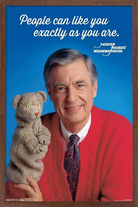 Trends International Mister Rogers - As You Are Wall Poster, 14.725" x 22.375", Mahogany Framed Version