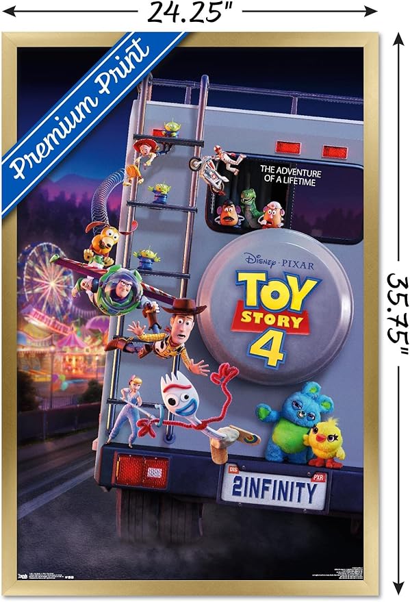Trends International Disney Pixar Toy Story 4 - Final One Sheet Wall Poster, 22.375" x 34", Gold Framed Version