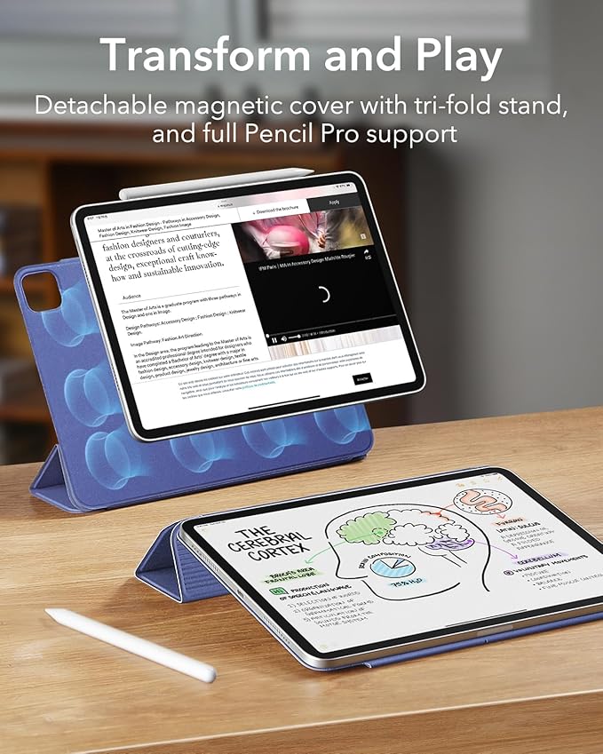 ESR for iPad Pro 13 Inch Case (M5/M4) 2025/2024, Powerful Magnetic Attachment, Slim Trifold Stand Case, Supports Pencil Pro & Pencil(USB-C), Auto Wake/Sleep, Rebound Series, Lavender