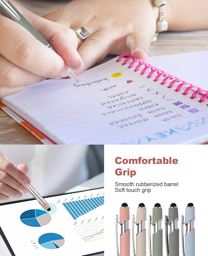 39PCS Aesthetic School Supplies with Cute Pencil Case, 5X Ballpoint Pens with Stylus Tip, 12X Pastel Highlighters, 6X Mechanical Pencil Set 0.5&0.7mm, Suit for Preppy School College Essentials(green)