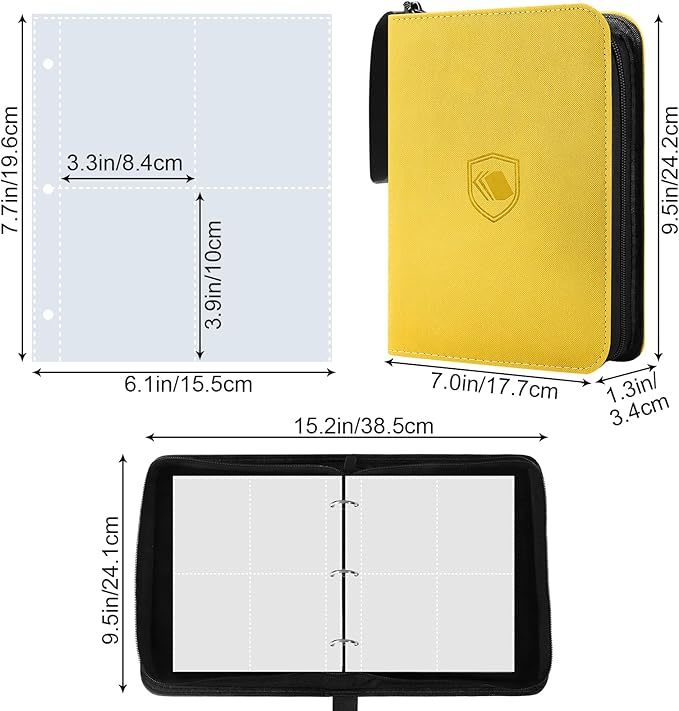 440 Pockets Trading Card Binder, PU Cover Zipper Card Collection Album, Sturdy Card Folder Holder for MTG, TCG, Game Cards, Sports Cards
