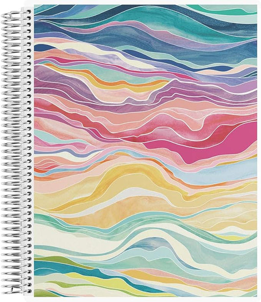 Erin Condren 8.5" X 11" Spiral Bound Dot Grid Journal Notebook - Layers Colorful, 5Mm Dot Grid, 160 Page Writing, Drawing & Art Notebook, 80Lb Thick Paper, Stickers Included