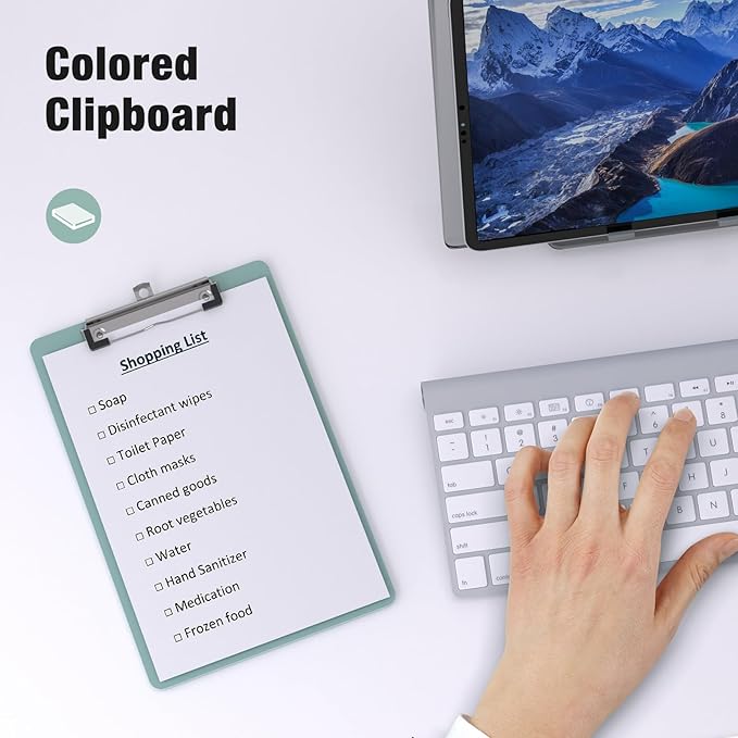 2 Pack Small Clipboards, A5 Plastic Mini Deep Green Clip Board for Classroom, Students, Kid, Size 6" x 9" with Low Profile Clip, Office & School Supply