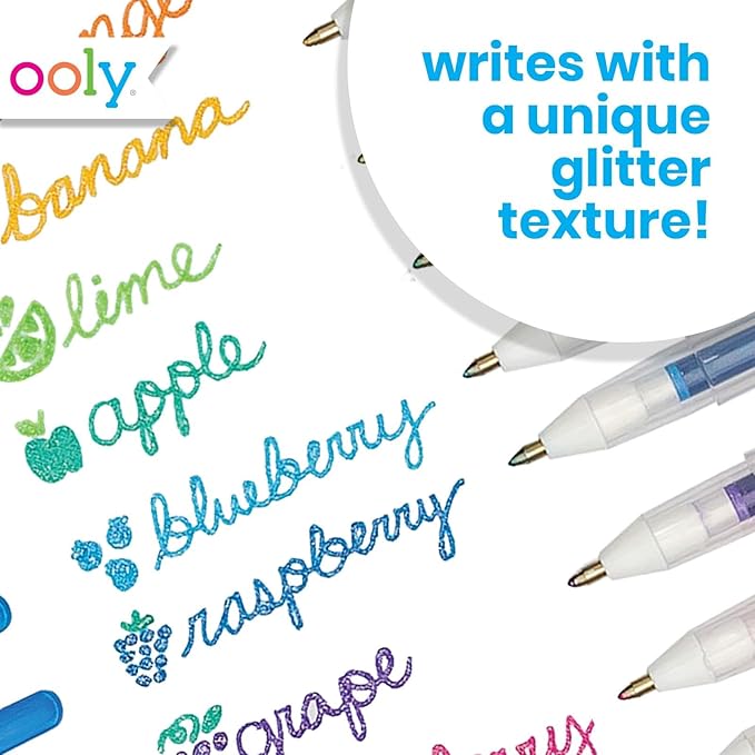 Ooly Scented Yummy Yummy Glitter Gel Pens Set of 12-1.00mm NIB Scented Glitter Pens for Kids and Adults, Art and Stationery Supplies