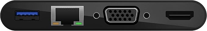 Belkin 4-in-1 USB-C Hub, MultiPort Docking Station for iPad, iPad Mini, & MacBook, Mac Mini, MacBook Air, MacBook Pro with USB-C Gigabit Ethernet, USB-A 3.0, VGA, & 4K HDMI