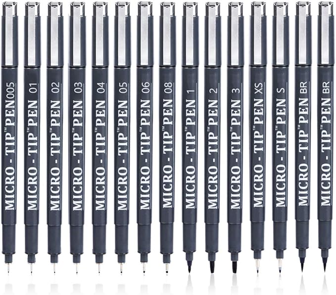 Hand Lettering Pens, 15 Pack Calligraphy Brush Pen Markers Black Ink for Beginners Writing, Lettering, Journaling, Art Drawing, Signature, Illustrations and Office School Supplies