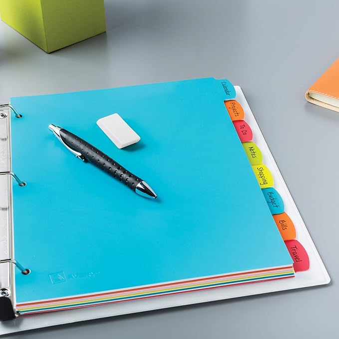 Avery Big Tab Write & Erase Durable Plastic Dividers,8-Tab Set,Multicolor Brights,3 Sets (21210),(Pack of 8)