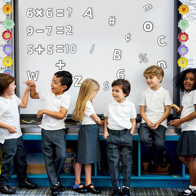 266 Pcs Letters Combo Pack Set Bulletin Board Letters White & Black Letters and Number Accents for Kids Bulletin Board Display Home School Classroom Decor