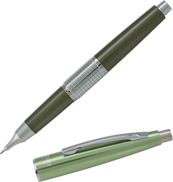 Pentel Sharp Kerry Mechanical Pencil, 0.5mm, Metallic Olive Barrel, 1 pack (P1035K), Green