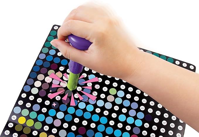 Make It Real: Stamp to Reveal Cool Cat & Smily Dino - DIY Dot Poster Character, 11x16.5, Craft Kit, Artwork Activity, Girls & Kids Ages 6+