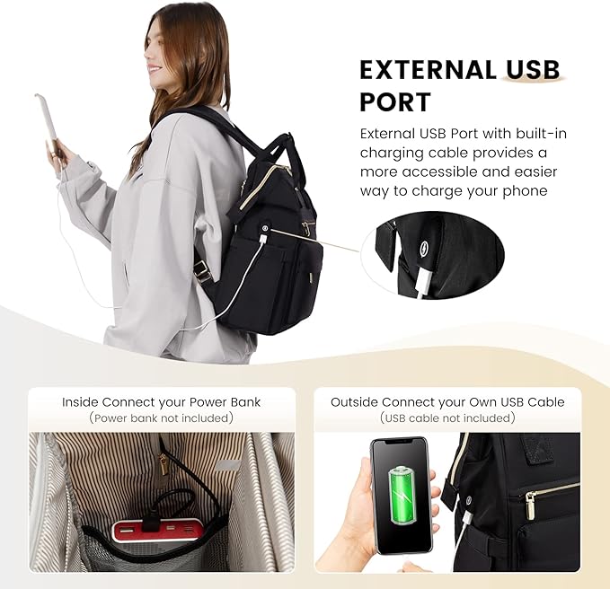 LOVEVOOK Laptop Backpack for Women,15.6 Inch Work Teacher Nurse Bag,Business Computer Backpack Purse with USB Port,Stylish Casual Daypack for Travel
