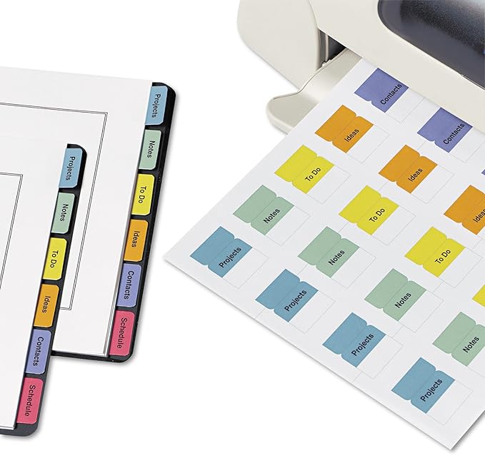 Avery 16283 Printable Tabs, Self-Adhesive, 80/PK, 1-3/4-Inch, Assorted