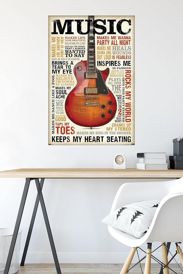 Trends International Music Inspires Me Wall Poster, 22.375" x 34", Poster & Clip Bundle