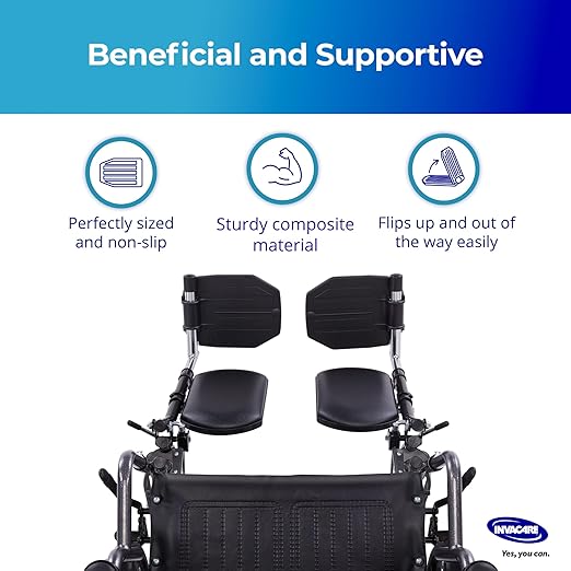 Invacare Wheelchair Elevating Legrest with Padded Calf Pads, Footrest with Swing Away Function, Adjustable Length, Tool-Free Installation, Designed for Invacare Wheelchair