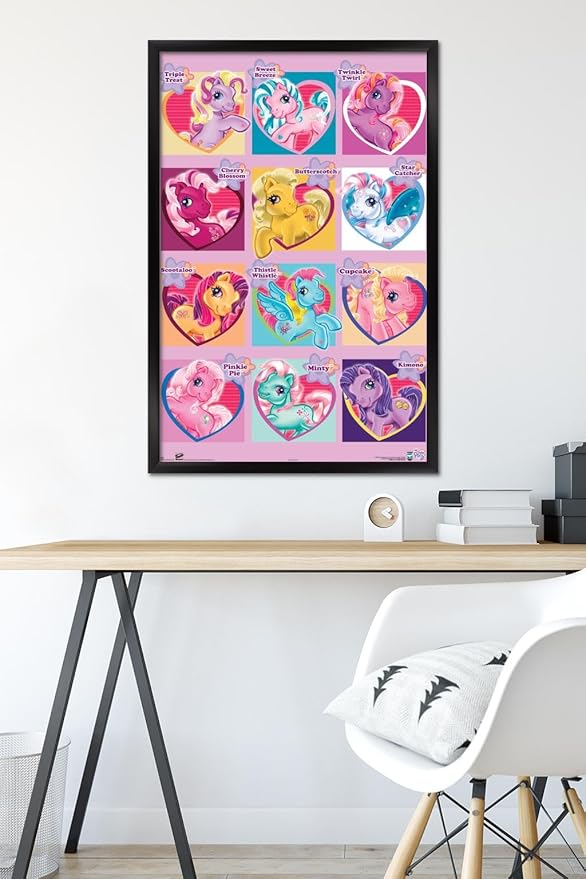 Trends International Hasbro My Little Pony - Chart Wall Poster, 22.375" x 34", Black Framed Version