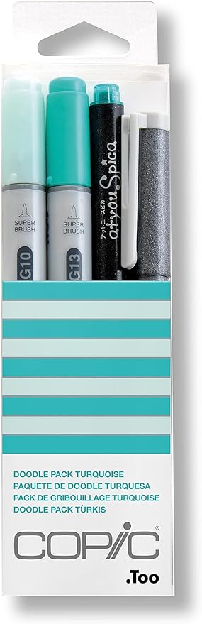 Copic Marker Paint Markers, Turquoise, 4 Count