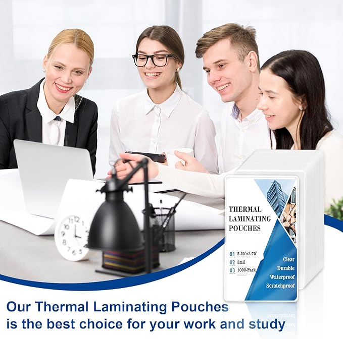 1000 Pack 5mil 2.3x3.7 Thermal Laminating Pouches Badge Laminate Pouches Clear Laminated Luggage Tags Printable Laminator Pouches for Business Permits Cards Hold 2x3.5 in Business Card