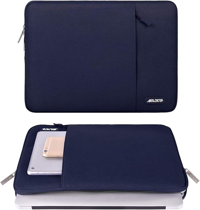 MOSISO Laptop Case 13 inch, 13 inch Laptop Sleeve Compatible with MacBook Air M4 M3 M2 M1 2025-2018 / Pro M2 M1 2025-2016, Polyester Vertical Computer Sleeve Bag with Pocket, Navy Blue