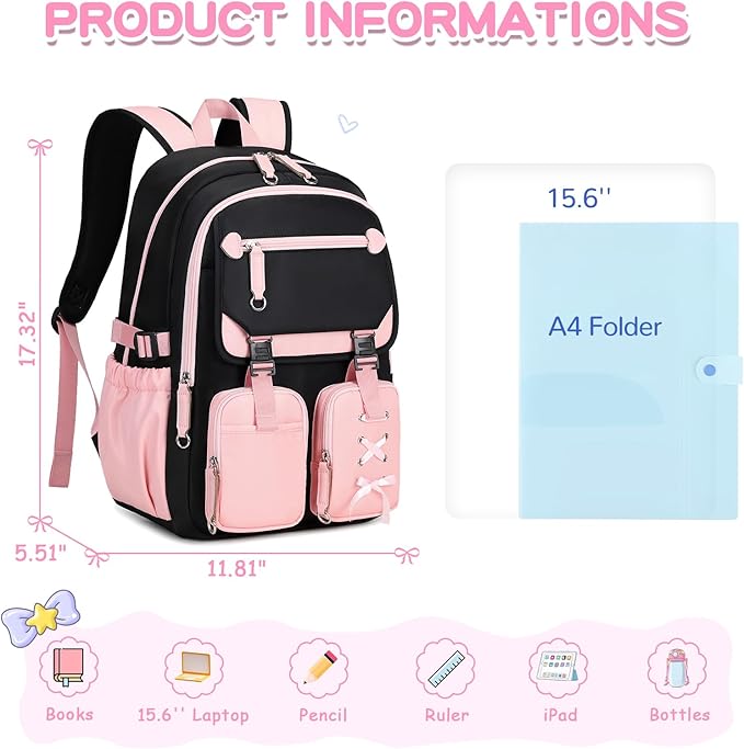 Kids Backpacks for Girls Teens Kawaii Bookbag for Elementary Primary Middle High School Daypack
