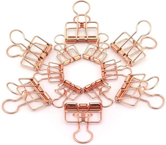 40-Pack Multi-purpose Metal Wire Binder Clip Set,20pcs 2.25 Inch & 20pcs 1.57 Inch Paper Metal Clips,for Home Office Supplier School Accessories - Rose Gold
