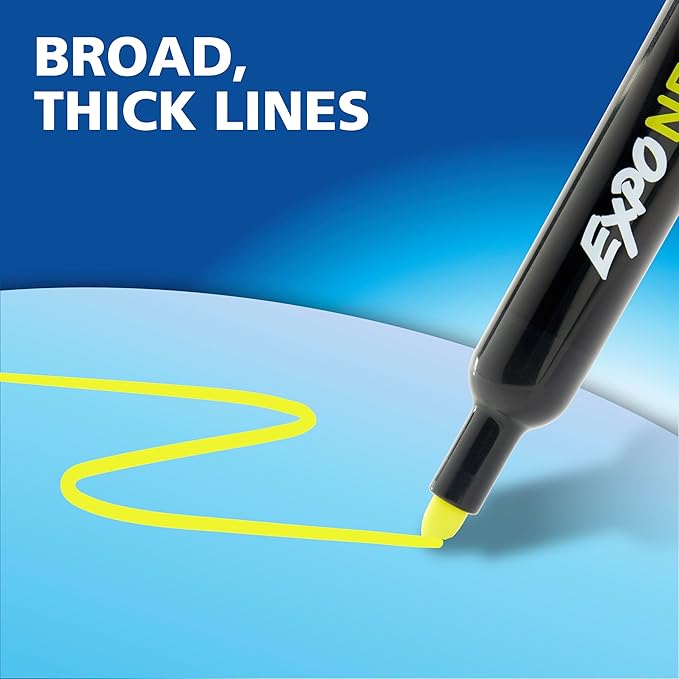Expo Neon Dry Erase Markers Bullet Tip Assorted Colors 5 Count
