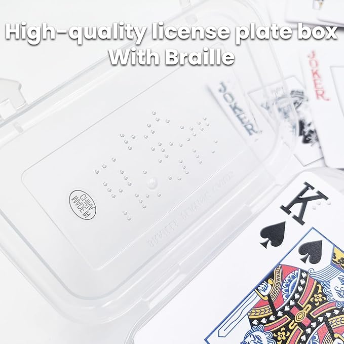 Braille Playing Cards,Large Print Tactile Poker Cards for Blind People, Braille Poker with Large Print & Raised Dots for Seniors & Visually Impaired