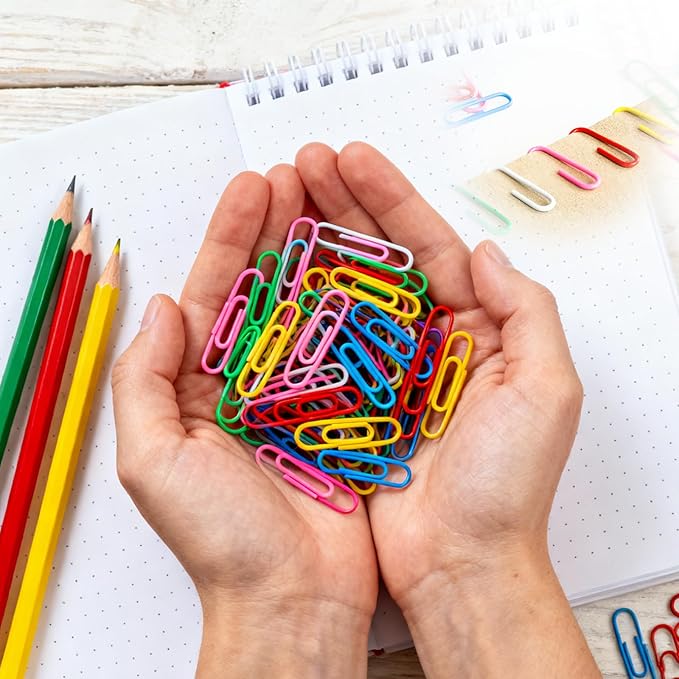 Paper Clips,400 Pack Small Medium and Jumbo Colored Paperclips（1.1 in &1.3 in & 2 in）,Assorted Colored Coated Paper Clips, Reusable Paperclips for Paperwork Office School Document Organizing