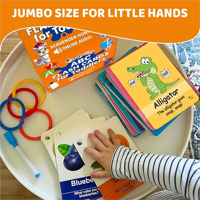 ABC Flash Cards for Toddlers 1-4 - Learning Phonics Alphabet Baby Flashcards - Preschool Sight First Words Numbers Colors Objects for Kindergarten