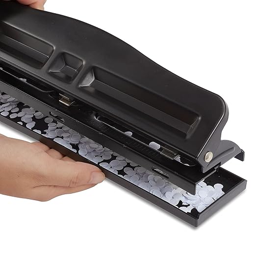 Staples Adjustable Hole Punch, 10‑Sheet Capacity, Black – Multi‑Use Paper Punch