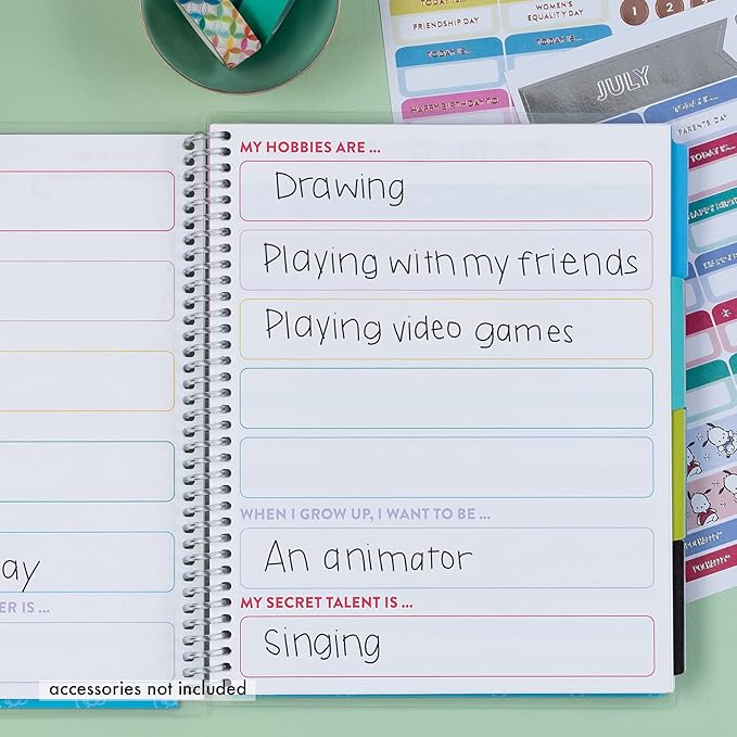 Erin Condren 2020 Kids Planner, 7 x 9 inches, Hello Kitty & Friends Theme, 12-Month Undated Planner & Activity Book, Interchangeable Covers, Sticker Sheets Included