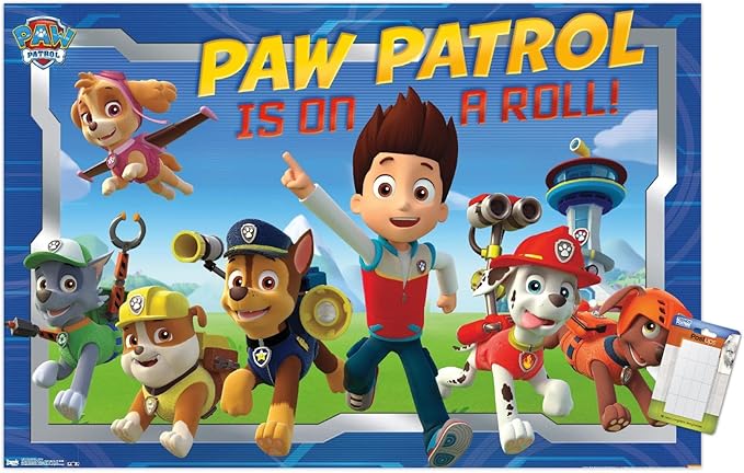 Nickelodeon Paw Patrol - Crew Wall Poster, 22.4L" x 14.7W", Premium Poster & Mount Bundle