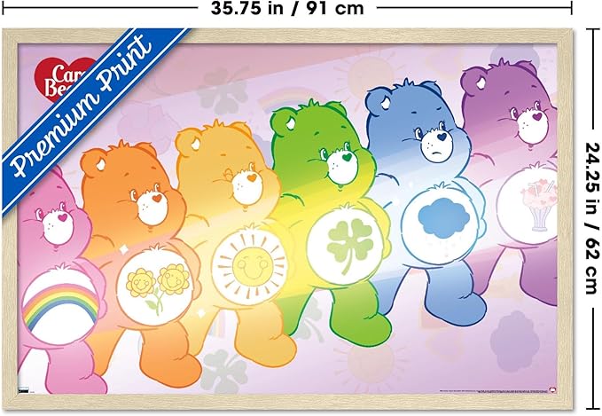 Care Bears - Care Bear Stare Wall Poster, 34L" x 22.4W", Blonde Framed Version